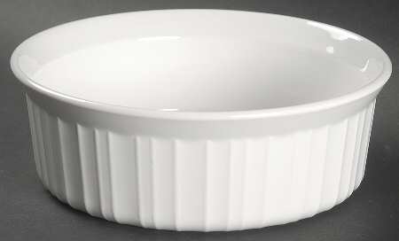 French White 1.50 Pt Round Casserole No Lid