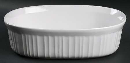 French White 2.5 Quart Oval Covered Casserole No Lid