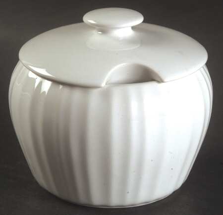 French White Sugar Bowl & Lid