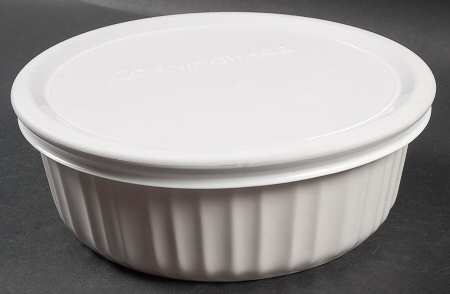 French White 1.50 Pt Round Covered Casserole