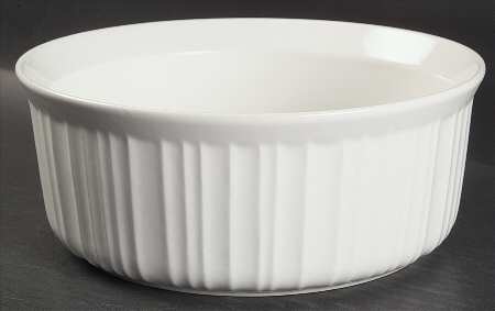 French White 2.5 Qt Round Casserole No Lid