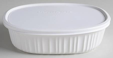 French White 1.5 Quart Oval Covered Casserole