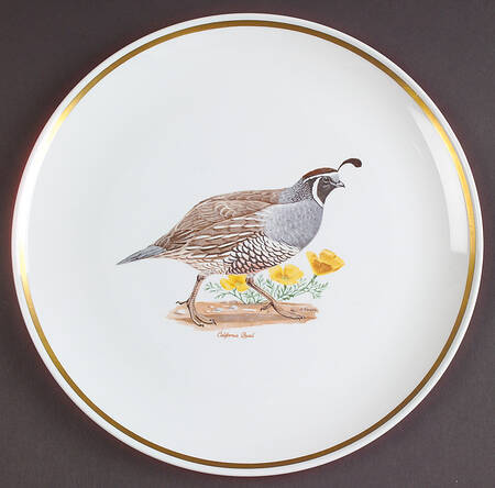 Game Birds (Gold Band) Dinner Plate