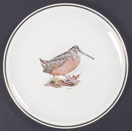 Game Birds (Gold Band) 12" Chop Plate (Round Platter)