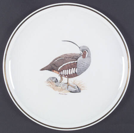 Game Birds (Gold Band) 12" Chop Plate (Round Platter)