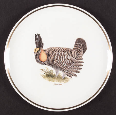 Game Birds (Gold Band) 12" Chop Plate (Round Platter)