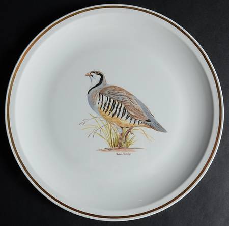Game Birds (Gold Band) 12" Chop Plate (Round Platter)