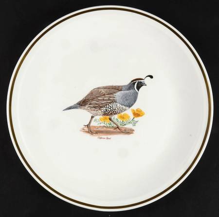 Game Birds (Gold Band) 12" Chop Plate (Round Platter)
