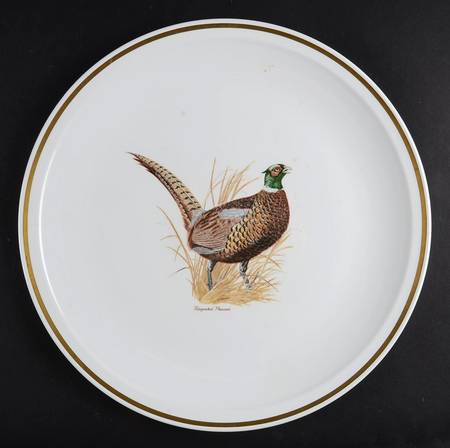 Game Birds (Gold Band) 12" Chop Plate (Round Platter)