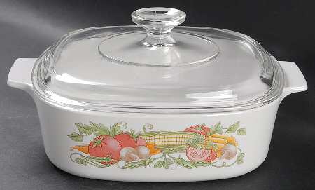 Garden Harvest 2 Quart Square Casserole with Lid by Corning Corelle