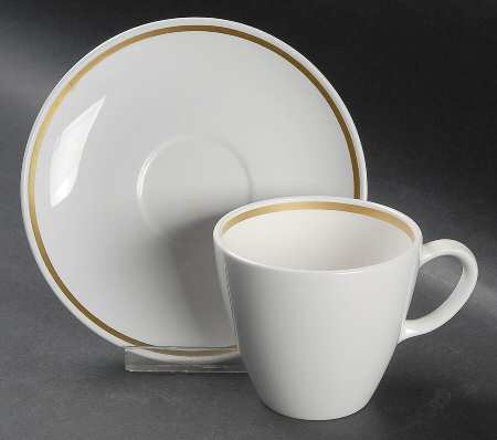 Gold Band (Coupe) Flat Cup & Saucer Set