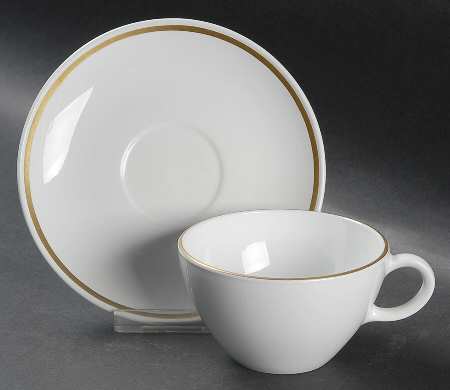 Gold Band (Coupe) Flat Cup & Saucer Set