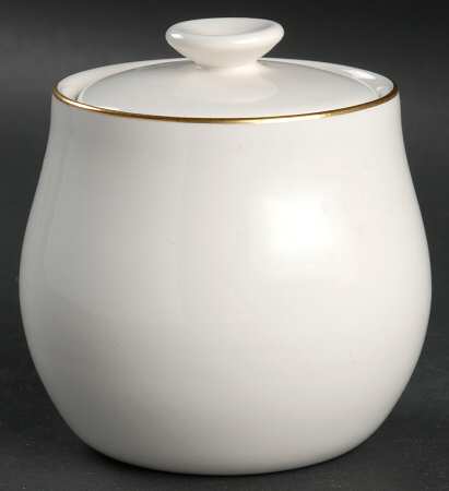 Gold Edge (Rim) Sugar Bowl & Lid
