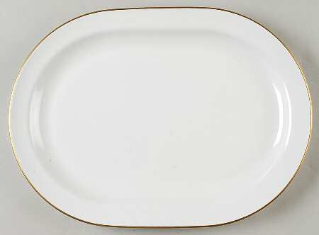 Gold Edge (Rim) 12" Oval Serving Platter