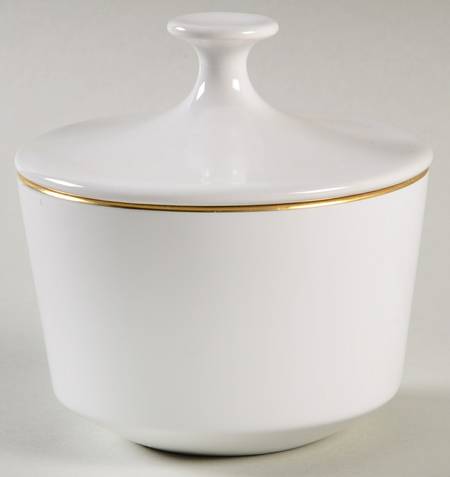 Gold Edge (Rim) Sugar Bowl & Lid