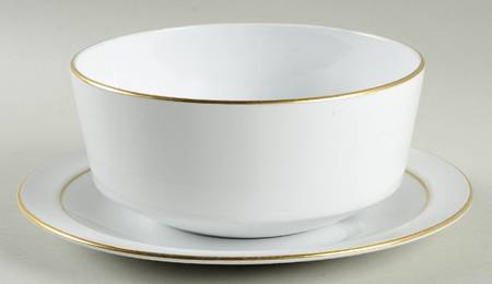 Gold Edge (Rim) Gravy Boat & Underplate (Uses the Soup Bowl)