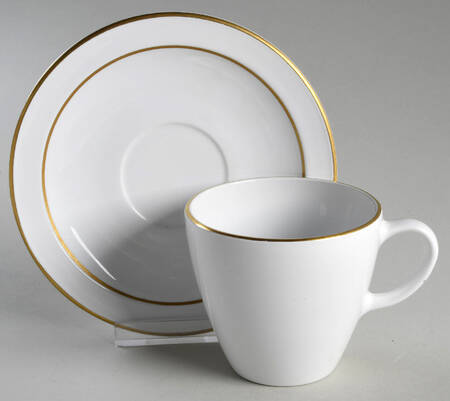 Gold Edge (Pyroceram) Flat Cup & Saucer Set