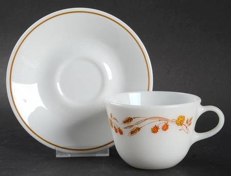 Harvest Home (Corelle) Flat Cup & Saucer Set