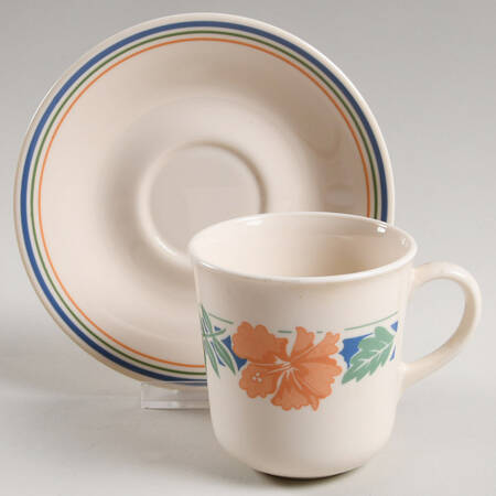Hibiscus (Corelle) Flat Cup & Saucer Set