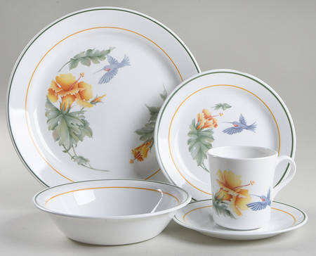 Hummingbird (Corelle) 5 Piece Place Setting by Corning Corelle