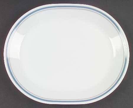 Indigo (Corelle) 12" Oval Serving Platter by Corning Corelle