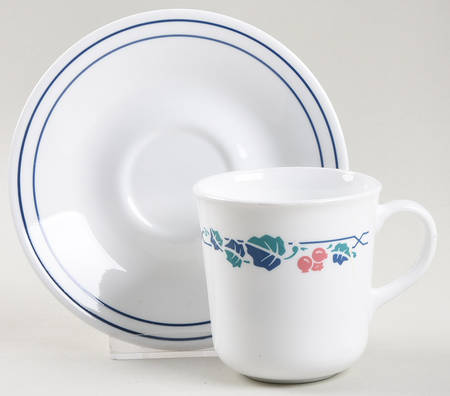 Intrigue (Corelle) Flat Cup & Saucer Set