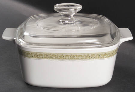 Lynwood Green 1 Qt Square Casserole w/Glass or Plastic Lid