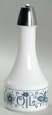 Old Town Blue (Corelle) Oil Cruet/Shaker with Plastic Lid