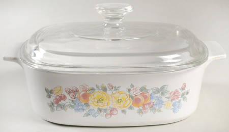 Orchard Rose (Corelle) 2 Quart Square Casserole with Lid