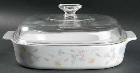 Pastel Bouquet (Corelle) 2.5 Quart Square Casserole with Lid by Corning Corelle