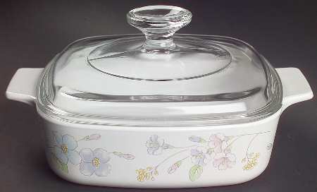Pastel Bouquet (Corelle) 1 Qt Square Casserole w/Glass or Plastic Lid