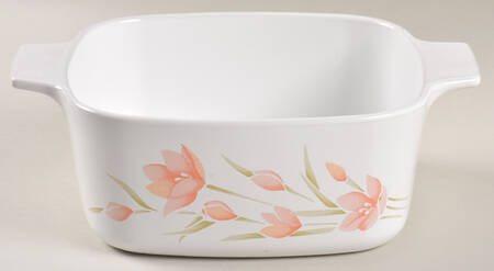 Peach Floral (Corelle) 1.5 Quart Square Casserole No Lid