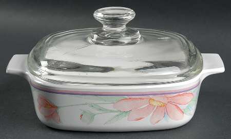 Peony 1 Quart Square Casserole with Lid