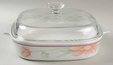 Peony 2.5 Quart Square Casserole with Lid
