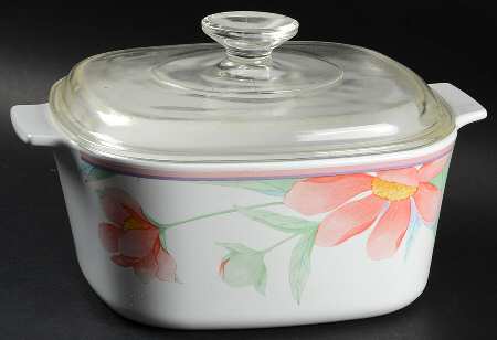 Peony 3 Quart Square Casserole with Lid