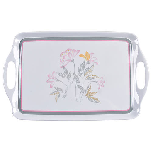 Pink Trio (Corelle) Handled Melamine Tray