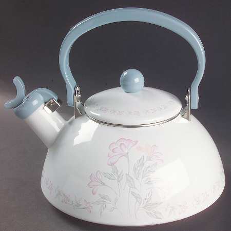 Pink Trio (Corelle) Metal Whistler Kettle & Lid