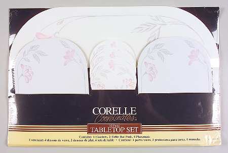Pink Trio (Corelle) Tabletop Set-10pc(4coasters,2 Hot Pads,4placemats)