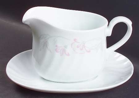 Pink Trio (Corelle) Gravy Boat & Underplate