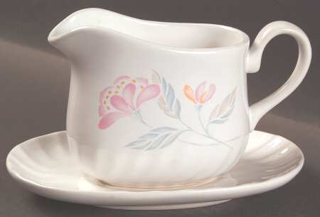 Pink Trio (Corelle) Gravy Boat & Underplate