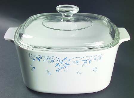Provincial Blue (Corelle) 3 Quart Square Casserole with Lid