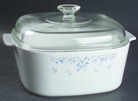 Provincial Blue (Corelle) 5 Quart Square Casserole with Glass Lid