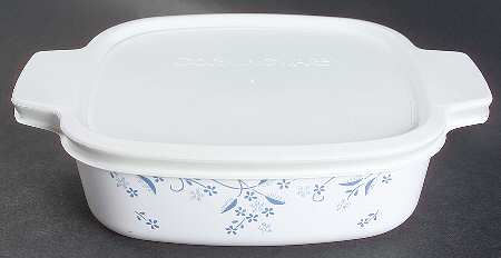 Provincial Blue (Corelle) 1 Quart Square Casserole with Lid