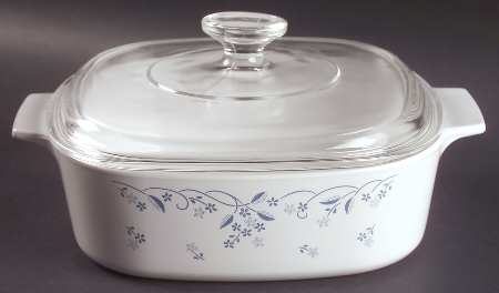 Provincial Blue (Corelle) 2 Quart Square Casserole with Lid