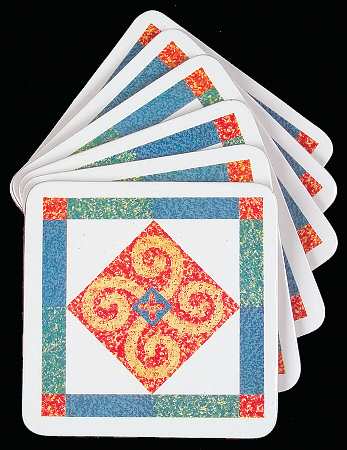 Sand Art (Corelle) Square Corkback Coaster - Set of 6
