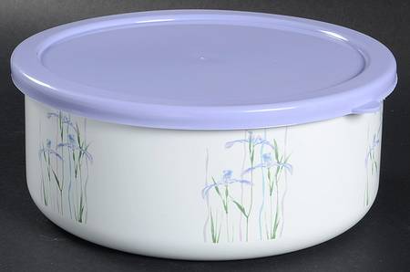 Shadow Iris (Corelle) 71/4" Metal Bowl W/Plastic Lid