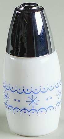 Snowflake Blue (Corelle) Glassware Salt Shaker & Lid