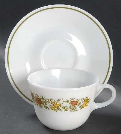 Spice of Life (Corelle) Flat Cup & Saucer Set