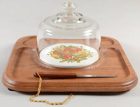 Spice of Life (Centura) Cheese Dish W/Dome & Attached Knife