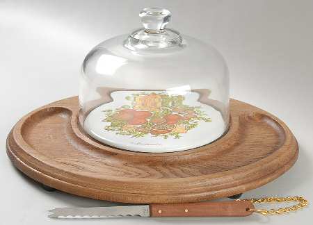 Spice of Life (Centura) Cheese Dish W/Dome & Attached Knife